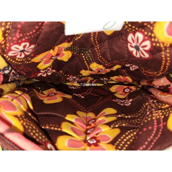 Vera Bradley Mini Hipster Crossbody Bag Handbag and Wallet Floral Brown Yellow - Picture 8 of 15